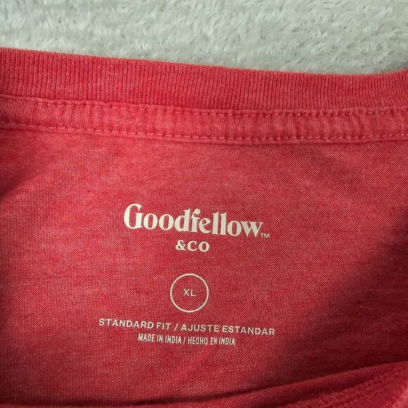 Goodfellow Shirt Mens Extra Large Coral Chest Stripes Colorblock Stripe Casual - Picture 2 of 7